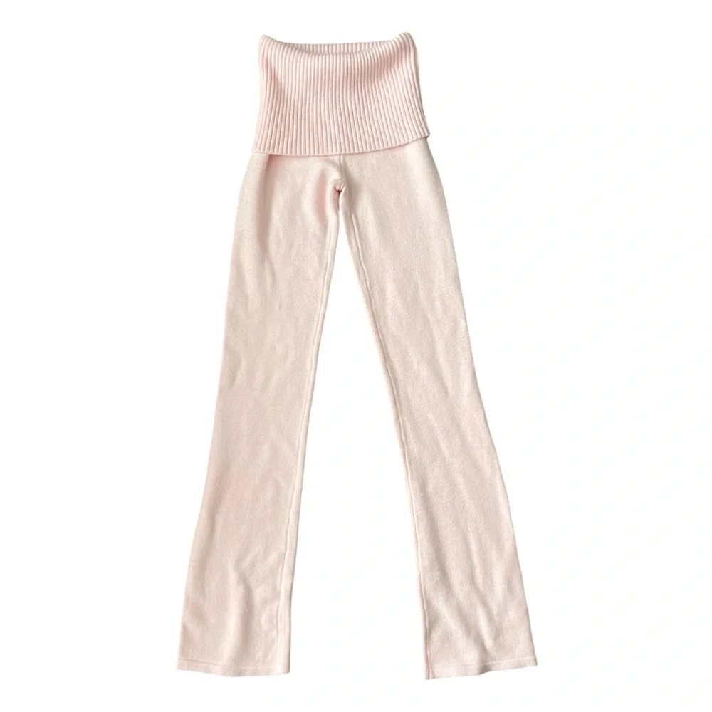 NWT Frankie's Bikinis Mason Cloud Knit Flare Pant Foldovers - Picture 5 of 8